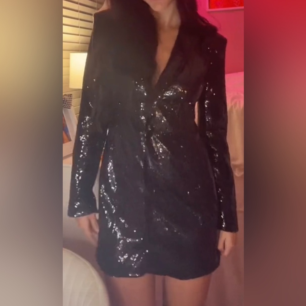 Sequin blazer dress